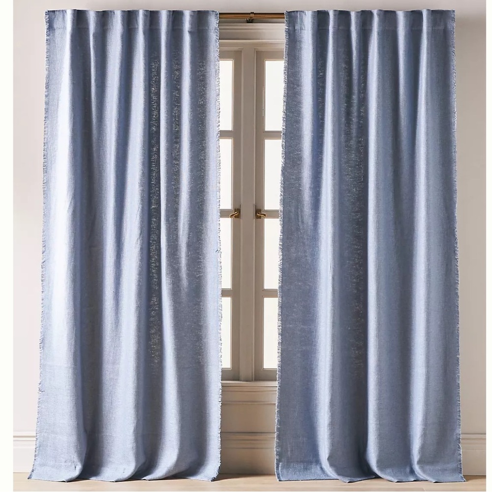 Anthropologie Blue Curtains ( 1 window- 2 panels)